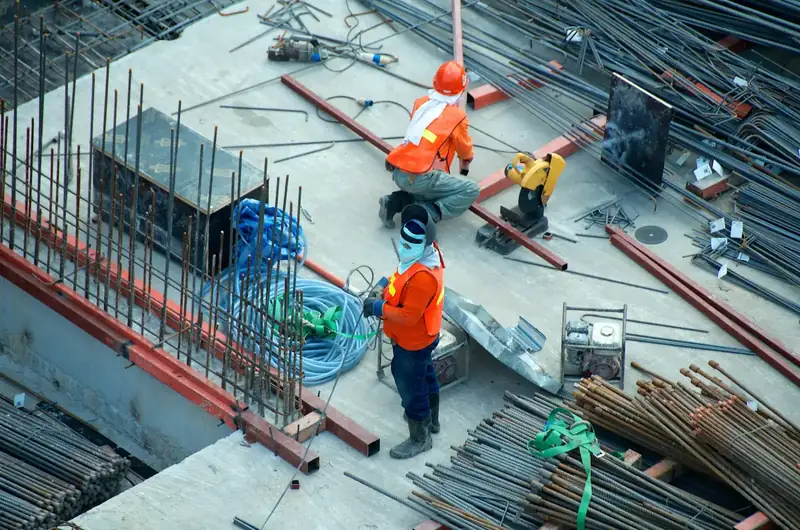 Construction crew working on an exposed deck